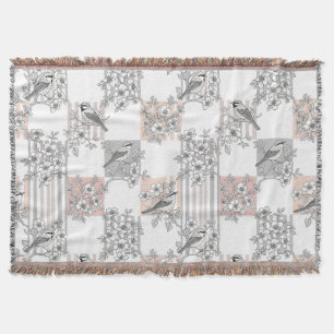 Cobertor Elegante Floral de Listra de Pêssego (6)