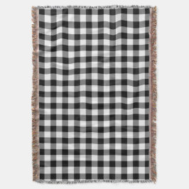 Cobertor Elegante padrão de xadrez gingham preto e branco