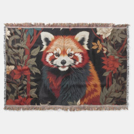 Cobertor Elegante Red Panda William Morris Inspirou Floral