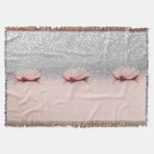Cobertor Elegante Trendy Girly, Lotus Silver Glitter Bokeh