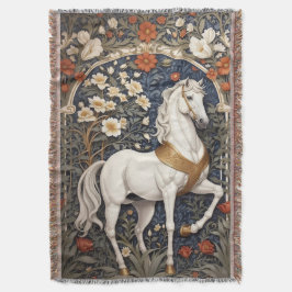 Cobertor Elegante William Morris Inspirou Cavalo Branco