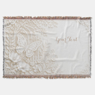 Cobertor Eleganter Papercut Schmetterling mit Blumenrahmen