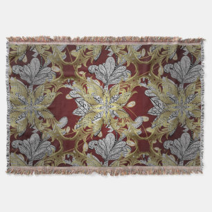 Cobertor Elemento Dourado do Padrão Floral Elegante Cores N