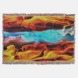 Cobertor Elementos Quentes E Frio Abstrato De Pó Acrílico