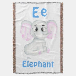Cobertor Elephant personalize ABC: Carta E - Adicione seu n