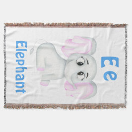 Cobertor Elephant personalize ABC: Carta E - Adicione seu n