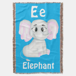 Cobertor Elephant personalize ABC: Carta E - Adicione seu n