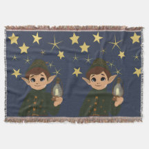 Elf Watcher Starry Night Woven Blanket