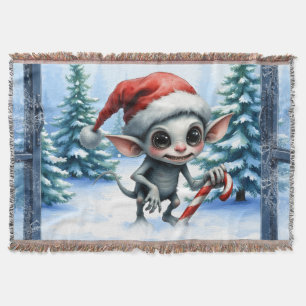 Cobertor Elfo de Natal com Candy Cane.