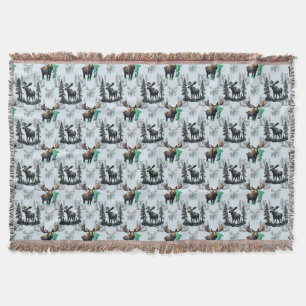 Cobertor Elk Moose Antlers Deer Pattern Design