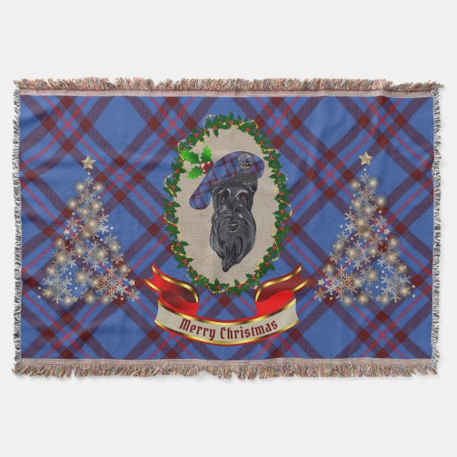 Cobertor Elliot Scottie Dog Christmas Throw (Frente)