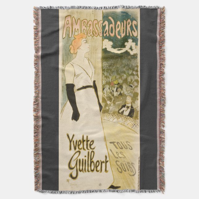 Cobertor Embaixadores Yvette Guilbert por Theophile Steinle (Frente Vertical)
