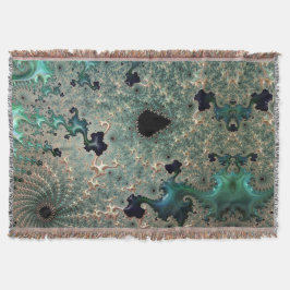 Cobertor Emerald e Dourado Mandelbrot Throw Blanket