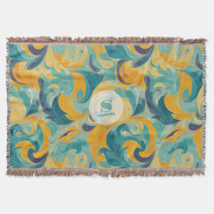 Cobertor Emerald Green e Dourada Abstrato inspirada em Pais