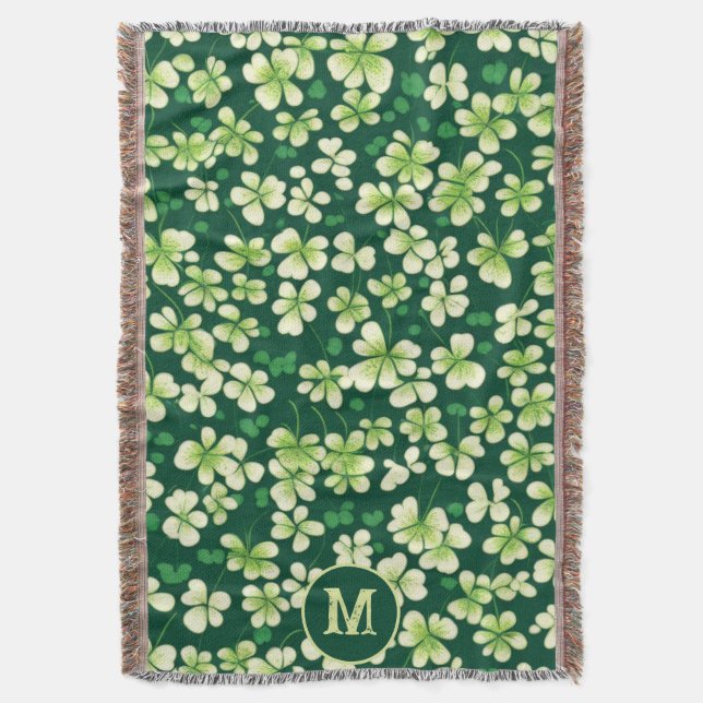 Cobertor Emerald Shamrock Tapeçaria com o Verde Escuro (Frente Vertical)