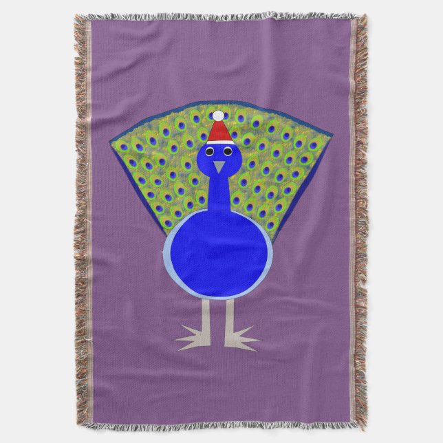 Cobertor Engraçado Peacock de Natal (Frente Vertical)