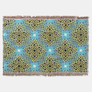 Cobertor Envolvendo o Ouro Vitoriano Trim Aqua Fundo