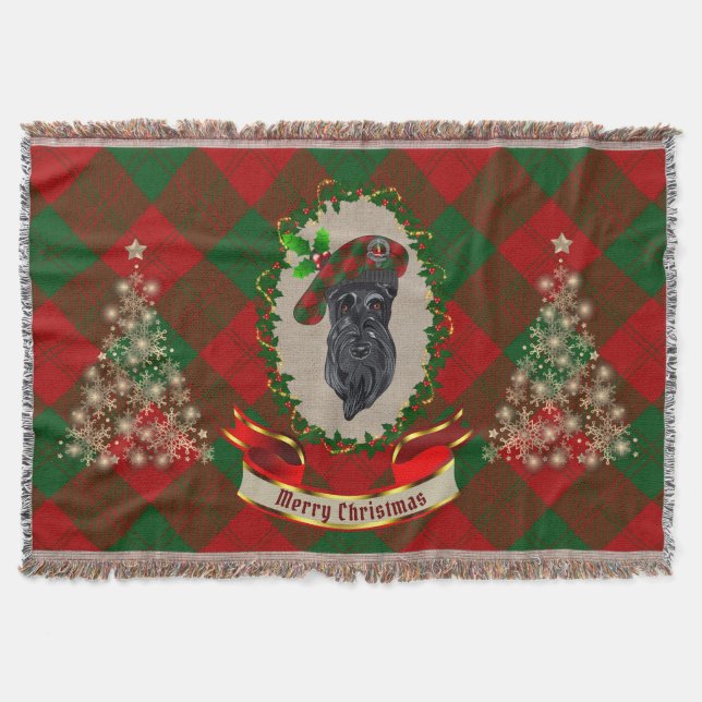 Cobertor Erskine Scottie Dog Christmas Throw (Frente)