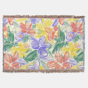 Cobertor Esboço de Flor Silvestre Vintage (5)