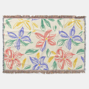 Cobertor Esboço de Flor Silvestre Vintage (8)