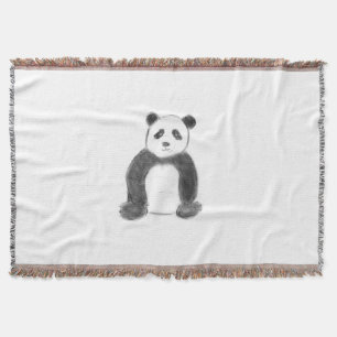 Cobertor Esboço preto e branco do panda