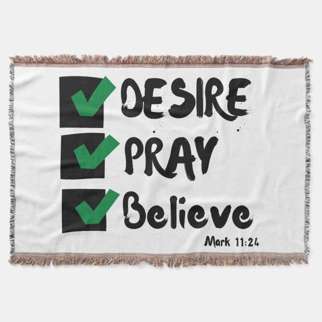 Cobertor Escritura de Bíblia do Mark 11:24 KJV (Frente)