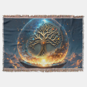 Cobertor Esfera da Vida – A Árvore do Mundo Dourada. 
