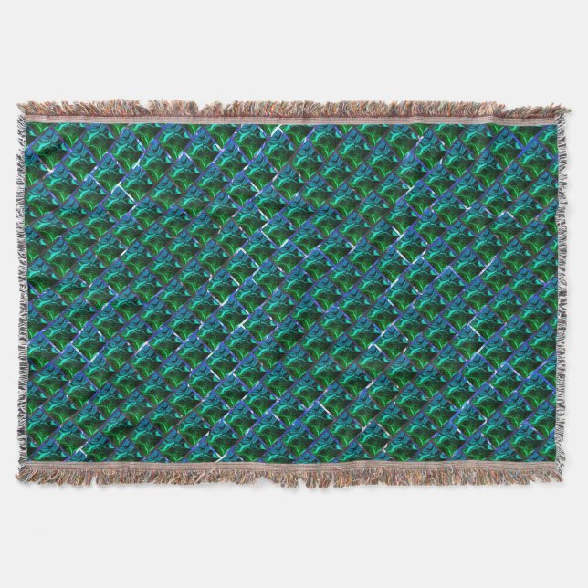 Cobertor Esmeraldas verdes e curvas sob a grelha de níquel (Frente)