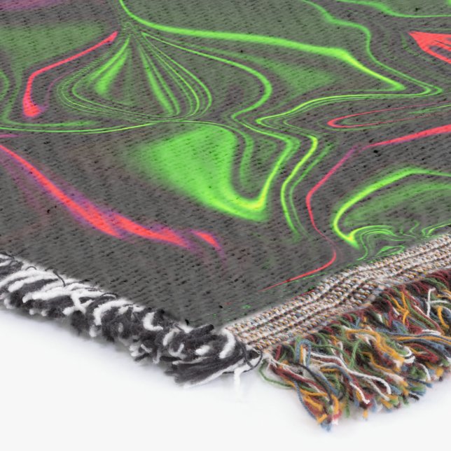 Cobertor Espelhamento de traçados vermelhos curvos sobre fu (Canto)