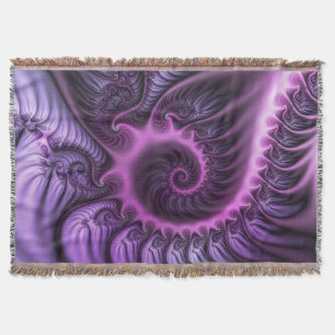 Cobertor Espiral De Arte Fractal, Roxal, Rosa-Legal, vívid