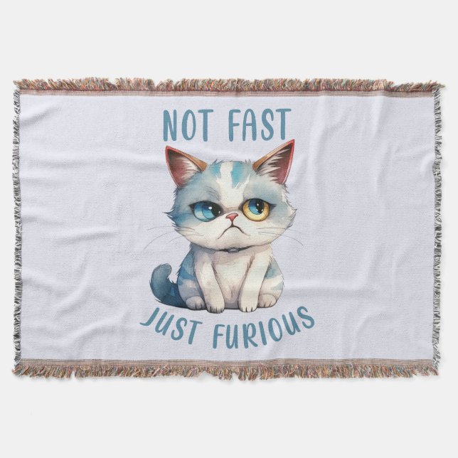 Cobertor Espírito Felino da Fiery - Design de Gato Irritado (Frente)