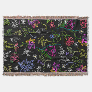 Cobertor Esquema da Flor Elegante Múltiplos Desenhos Empurr