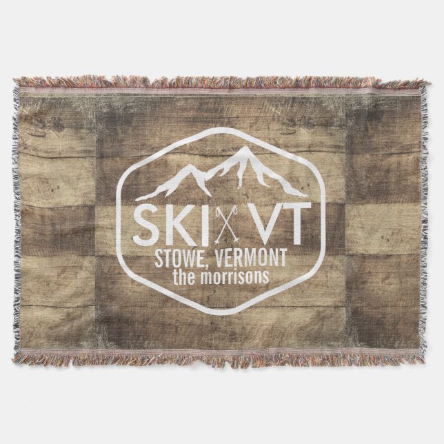 Cobertor Esqui Vermont Stowe Killington Stratton Sugarbush (Frente)