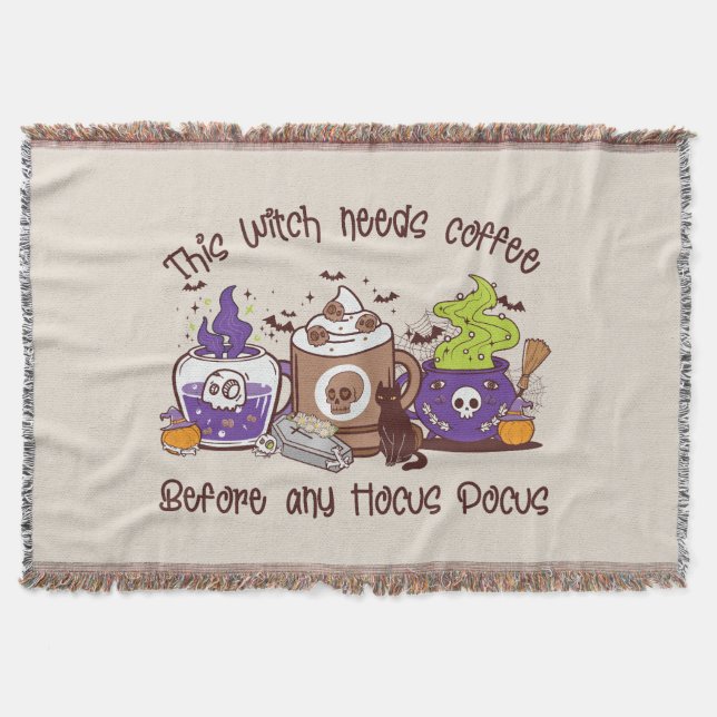 Cobertor Esta Bruxa Precisa De Café (Frente)