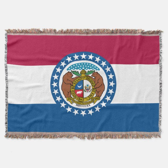 Cobertor Estado do Missouri Flag Impressão Patriotic (Frente)