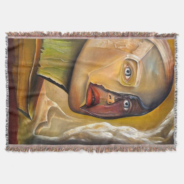 cobertor estampado com um surrealista original (Frente)