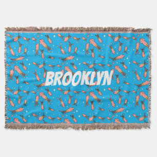 Cobertor Estilo de desenho animado de lula rosa e engraçado