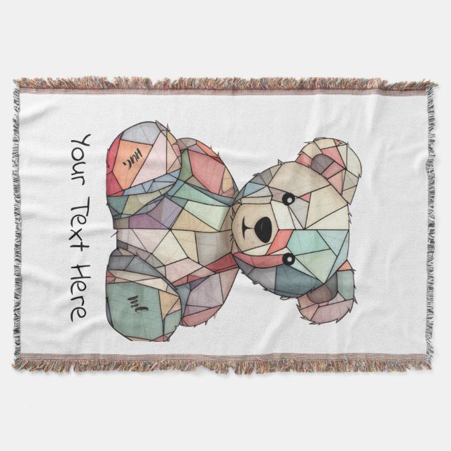 Cobertor Estilo de Patchwork Bear & Heart Motif (Frente)