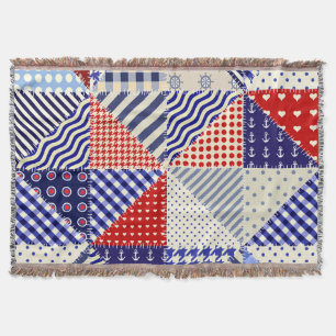 Cobertor Estilo Náutico Triângulo com Patchwork Retroativa