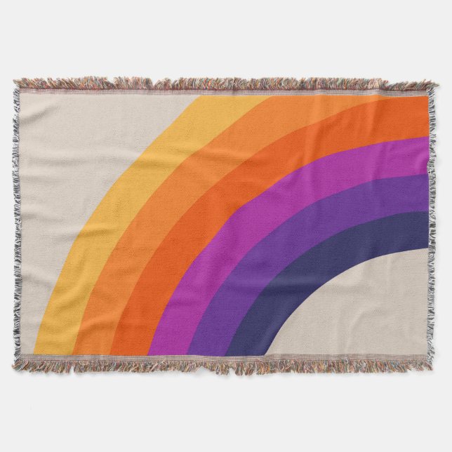 Cobertor Estilo retrô colorido arte arco-íris (Frente)