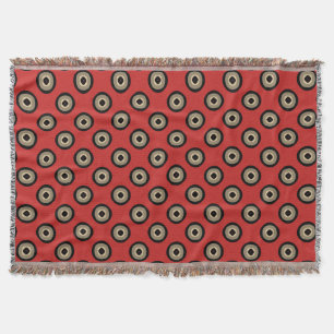 Cobertor Estilo retroativo - Padrão preto e vermelho