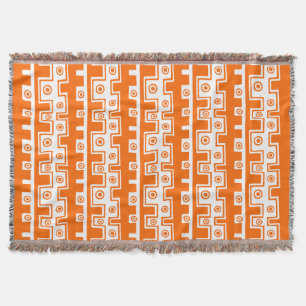 Cobertor Estilo Tribal II - Laranja em Branco