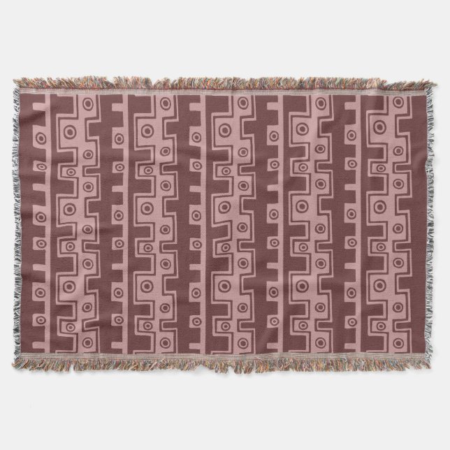 Cobertor Estilo Tribal II - Tons de Marrom (Frente)