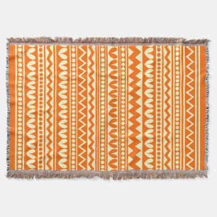 Cobertor Estilo Tribal - Laranja no Amarelo Pálido