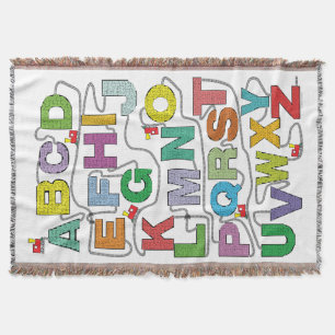 Cobertor Estrada-férrea Quebra-cabeça Alphabet Maze