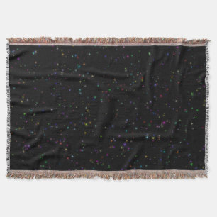 Cobertor Estrelas coloridas espumantes no design negro céu