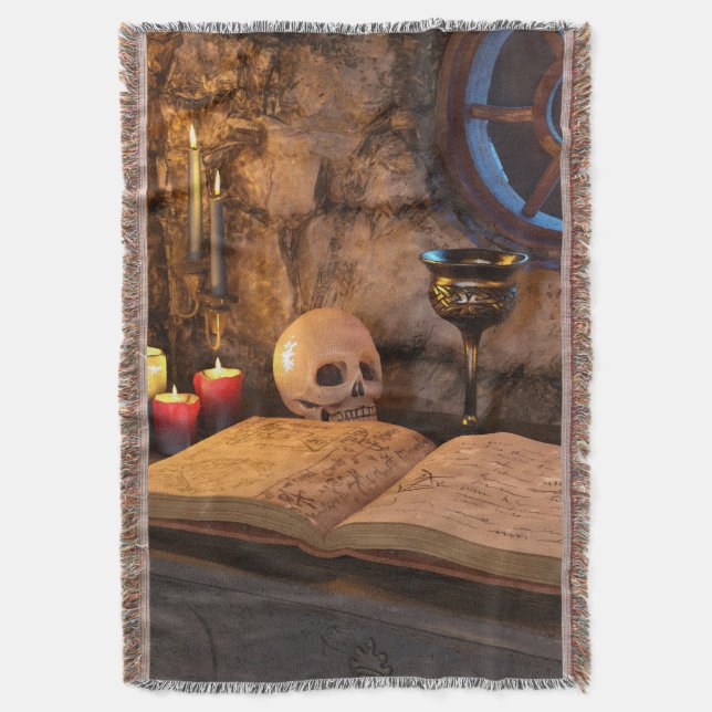 Cobertor Estudo de Feiticeiro de Fantasia Medieval (Frente Vertical)
