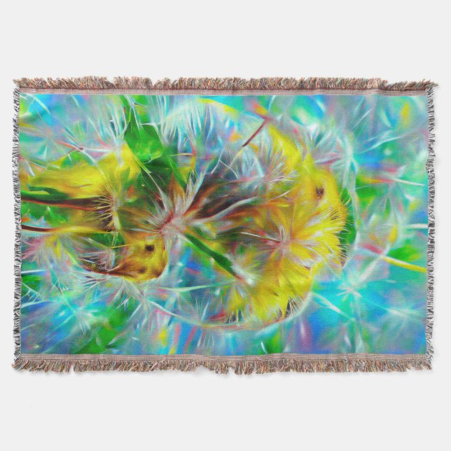 Cobertor Eteal Dandelions em Neon Dreamscape (Frente)