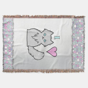 Cobertor Eu Adoro Gatinhos Brancos Fluffy