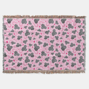 Cobertor Eu amo meu teste padrão do rato no rosa